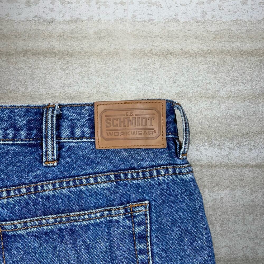 Vintage Y2K Schmidt Jeans 44x30 Baggy Wide Leg Medium Wash Denim Work Wear - Picture 4 of 5